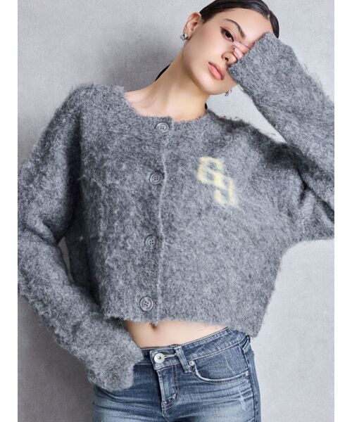 GYDA（ジェイダ）の「AS IFニットカーディガン（カーディガン/ボレロ・レディース・グレー/ベージュ・FREE）」の3枚目の写真