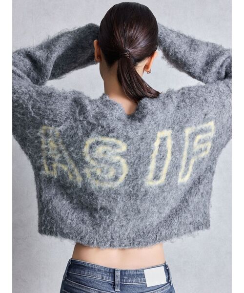 GYDA（ジェイダ）の「AS IFニットカーディガン（カーディガン/ボレロ・レディース・グレー/ベージュ・FREE）」の5枚目の写真