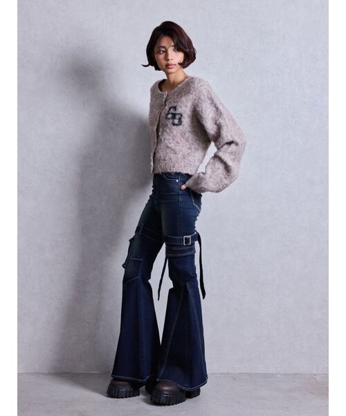 GYDA（ジェイダ）の「AS IFニットカーディガン（カーディガン/ボレロ・レディース・グレー/ベージュ・FREE）」の12枚目の写真