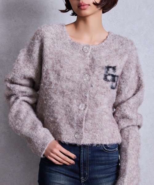 GYDA（ジェイダ）の「AS IFニットカーディガン（カーディガン/ボレロ・レディース・グレー/ベージュ・FREE）」の2枚目の写真