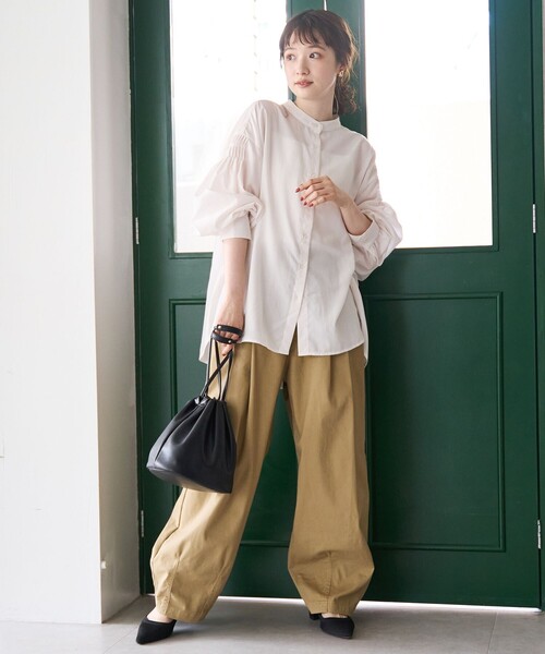 ピンタックバンドカラーブラウス（シャツ/ブラウス）｜coen（コーエン