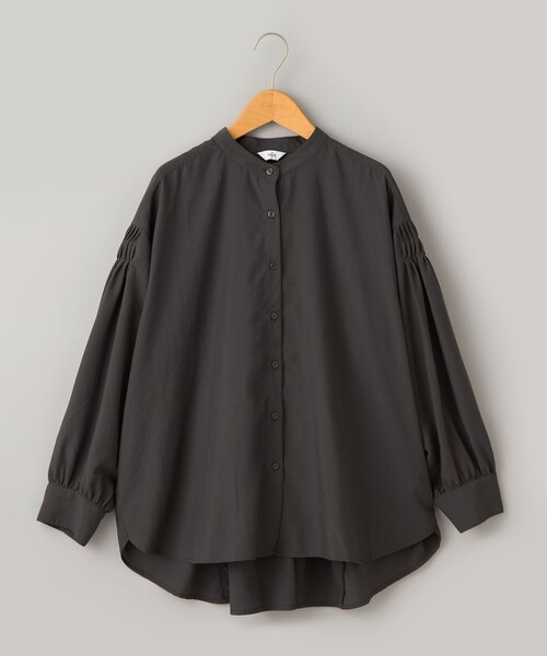 coen（コーエン）の「【再入荷 / 新色追加】ピンタックバンドカラーブラウス（シャツ/ブラウス・レディース・ライトブルー/ベージュ/ダークグレー/オフホワイト/クリーム・L/M）」の10枚目の写真