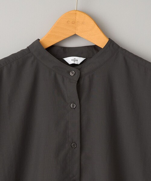 coen(コーエン)の「【再入荷 / 新色追加】ピンタックバンドカラーブラウス(シャツ/ブラウス・レディース・ライトブルー/ベージュ/ダークグレー/オフホワイト/クリーム・L/M)」の7枚目の写真