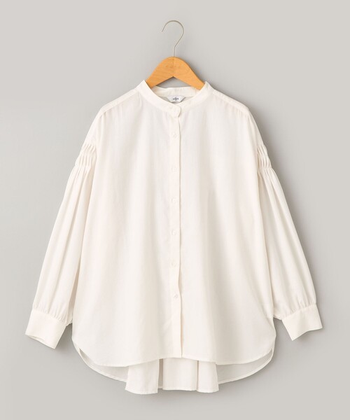 coen（コーエン）の「【再入荷 / 新色追加】ピンタックバンドカラーブラウス（シャツ/ブラウス・レディース・ライトブルー/ベージュ/ダークグレー/オフホワイト/クリーム・L/M）」の18枚目の写真