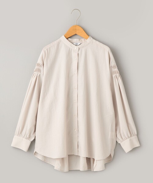 coen（コーエン）の「【再入荷 / 新色追加】ピンタックバンドカラーブラウス（シャツ/ブラウス・レディース・ライトブルー/ベージュ/ダークグレー/オフホワイト/クリーム・L/M）」の20枚目の写真