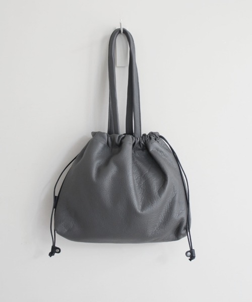 TIDEWAY(タイドウェイ)の「SHEETS 巾着 TOTE(トートバッグ・レディース・ライトグレー/ブラック/ダークグレー/グレイッシュベージュ・FREE)」の3枚目の写真