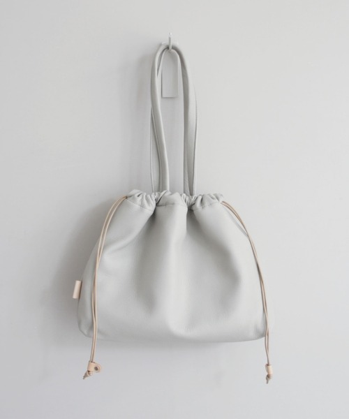 TIDEWAY(タイドウェイ)の「SHEETS 巾着 TOTE(トートバッグ・レディース・ライトグレー/ブラック/ダークグレー/グレイッシュベージュ・FREE)」の7枚目の写真