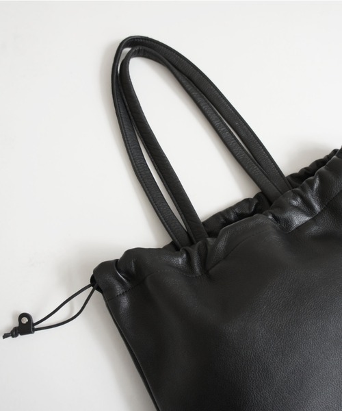 TIDEWAY(タイドウェイ)の「SHEETS 巾着 TOTE(トートバッグ・レディース・ライトグレー/ブラック/ダークグレー/グレイッシュベージュ・FREE)」の8枚目の写真