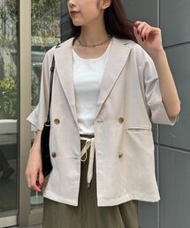 CIAOPANIC TYPY | ≪しわになりにくい≫テックリネン半袖シャツジャケット(テーラードジャケット)