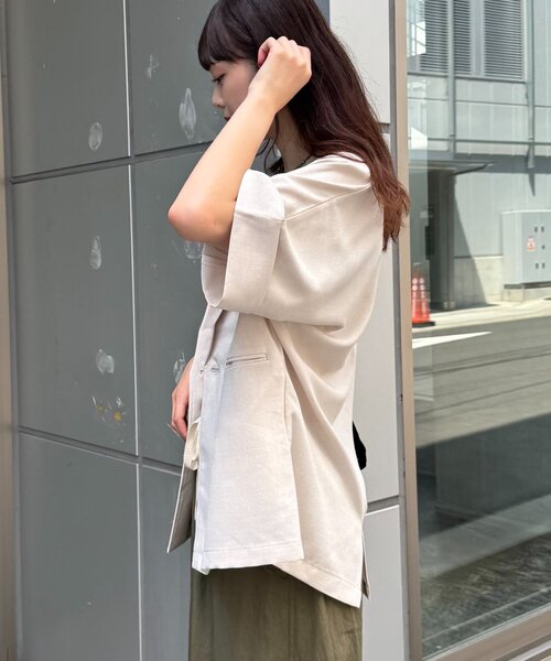 ⭐︎　新品　CIAOPANIC TYPY テックリネン半袖シャツジャケット PONてら企画)テックリネン半袖シャツジャケット（シャツ