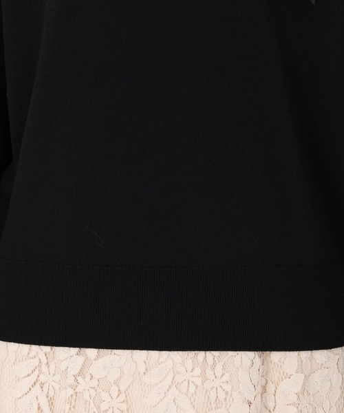 STRAWBERRY-FIELDS（ストロベリーフィールズ）の「エリシアストレッチ_レース*タフタリボンネックニット（ニット/セーター・レディース・グレー/ブラック/ベージュ・2）」の12枚目の写真