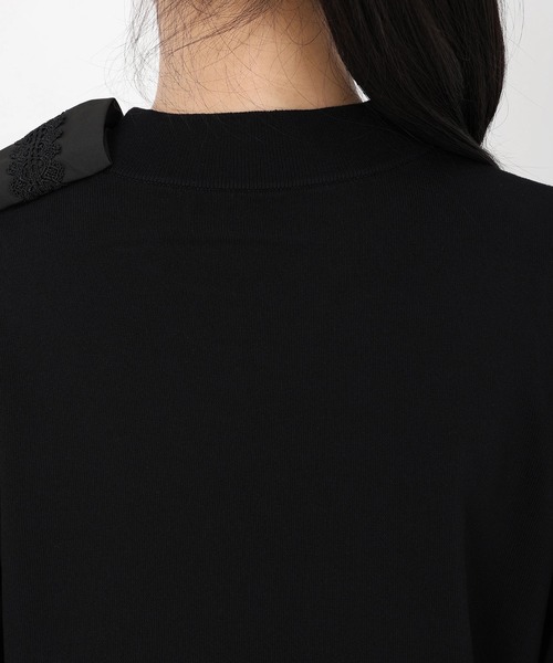 STRAWBERRY-FIELDS（ストロベリーフィールズ）の「エリシアストレッチ_レース*タフタリボンネックニット（ニット/セーター・レディース・グレー/ブラック/ベージュ・2）」の10枚目の写真