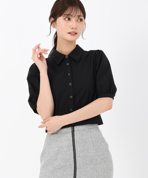 MISCH MASCH(ミッシュマッシュ)の「クロップドシャツブラウス(シャツ/ブラウス・レディース・ワイン/ブラック/ホワイト・フリ-)」の14枚目の写真