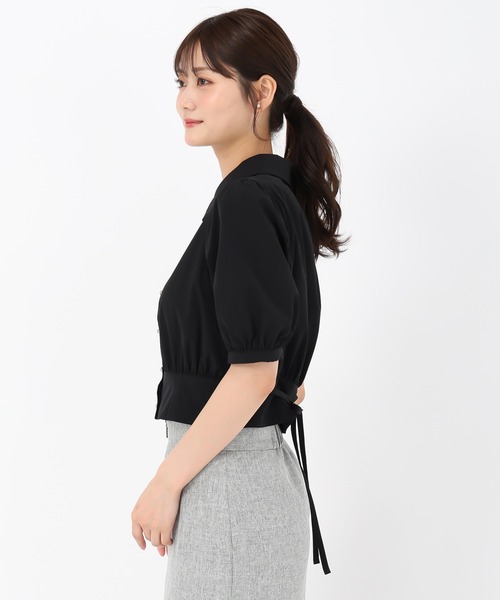 MISCH MASCH(ミッシュマッシュ)の「クロップドシャツブラウス(シャツ/ブラウス・レディース・ワイン/ブラック/ホワイト・フリ-)」の16枚目の写真