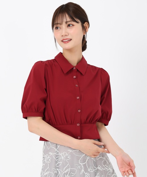 MISCH MASCH(ミッシュマッシュ)の「クロップドシャツブラウス(シャツ/ブラウス・レディース・ワイン/ブラック/ホワイト・フリ-)」の11枚目の写真