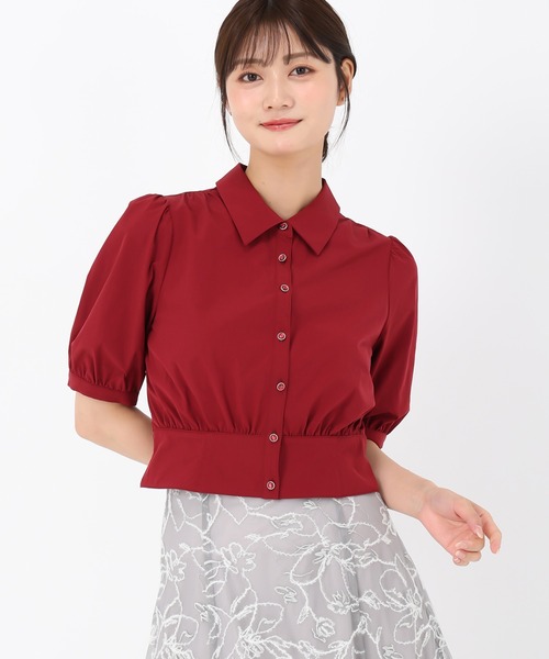 MISCH MASCH(ミッシュマッシュ)の「クロップドシャツブラウス(シャツ/ブラウス・レディース・ワイン/ブラック/ホワイト・フリ-)」の13枚目の写真
