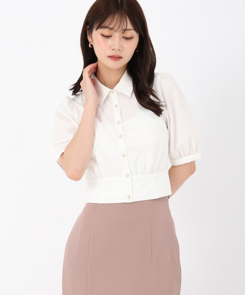 MISCH MASCH(ミッシュマッシュ)の「クロップドシャツブラウス(シャツ/ブラウス・レディース・ワイン/ブラック/ホワイト・フリ-)」の10枚目の写真