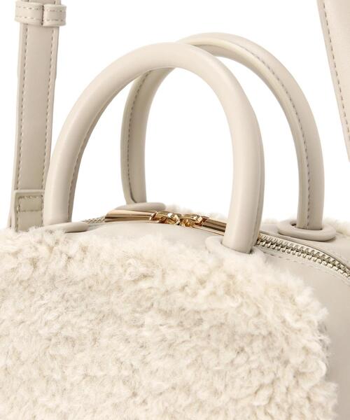 セール】◇カーリーフェイクファーボクシーショルダーバッグ