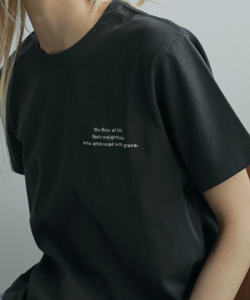 トップス anuke Padin Long T-shirts anuke（アンヌーク）の「Padin Long T-shirts（Tシャツ