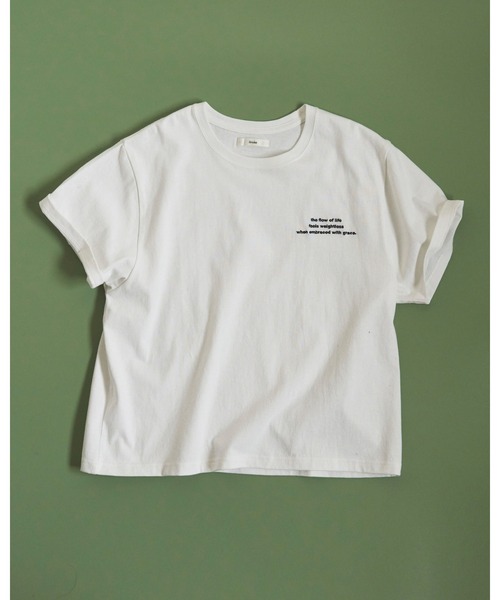 anuke(アンヌーク)の「Embroidery Logo T-shirts(Tシャツ/カットソー・レディース・チャコールグレー/ホワイト・FREE)」の9枚目の写真