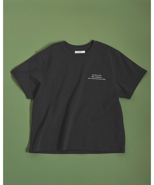 anuke(アンヌーク)の「Embroidery Logo T-shirts(Tシャツ/カットソー・レディース・チャコールグレー/ホワイト・FREE)」の10枚目の写真