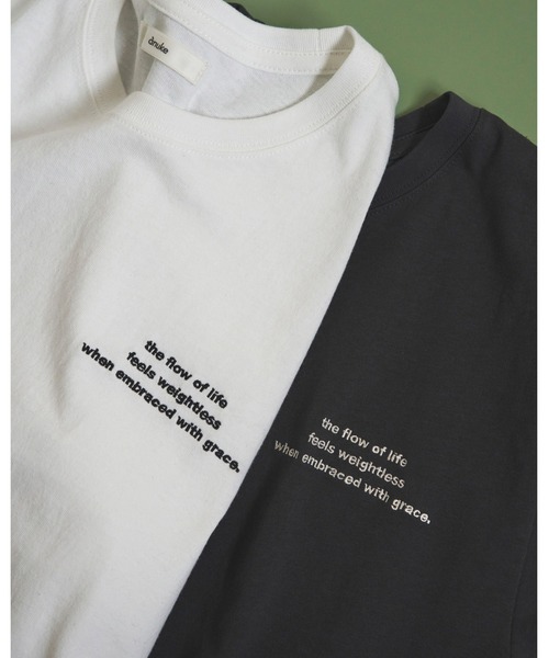 anuke(アンヌーク)の「Embroidery Logo T-shirts(Tシャツ/カットソー・レディース・チャコールグレー/ホワイト・FREE)」の11枚目の写真