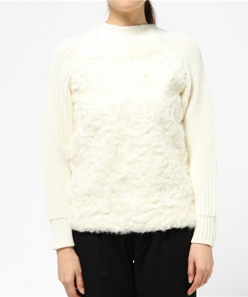 'PalinkA（パリンカ）の「カルガンラムニット（ニット/セーター・レディース・オフホワイト/ブラック・FREE）」の3枚目の写真