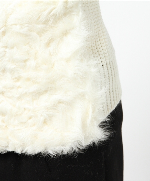 'PalinkA（パリンカ）の「カルガンラムニット（ニット/セーター・レディース・オフホワイト/ブラック・FREE）」の8枚目の写真