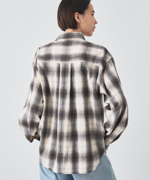 フレームワーク　シャギーマジックチェックシャツ Whim Gazette ブラウス シャツ シャギーチェックシャツ