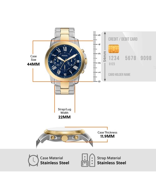 FOSSIL(フォッシル)の「フォッシル 腕時計 メンズ アナログ ステンレス FS6132(アナログ腕時計・メンズ・マルチ・FREE)」の5枚目の写真