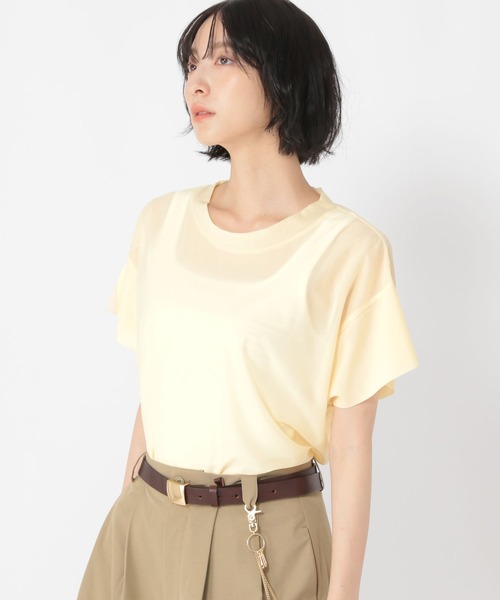 studio CLIP(スタディオクリップ)の「【daily CLIP】プチロゴシアーTEE(Tシャツ/カットソー・レディース・グレー/アイボリー/チェリーレッド・FREE)」の1枚目の写真