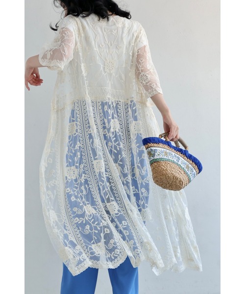 cawaii（カワイイ）の「二の腕までカバーする蔦花刺繍ベールカーディガン（カーディガン/ボレロ・レディース・ベージュ・FREE）」の8枚目の写真