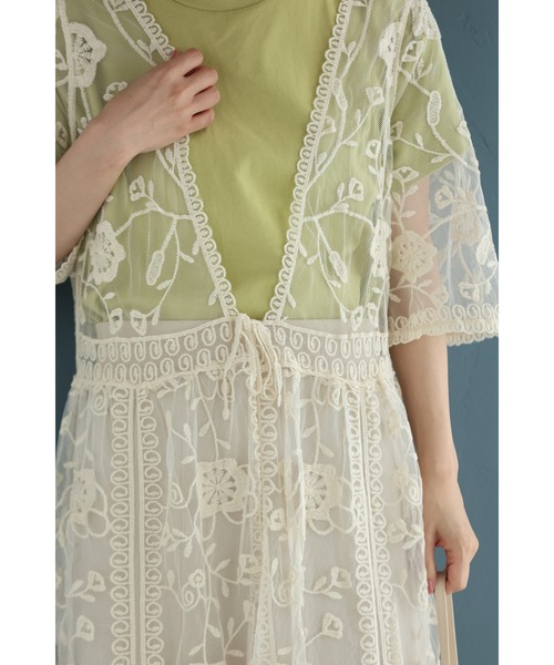 cawaii（カワイイ）の「二の腕までカバーする蔦花刺繍ベールカーディガン（カーディガン/ボレロ・レディース・ベージュ・FREE）」の18枚目の写真