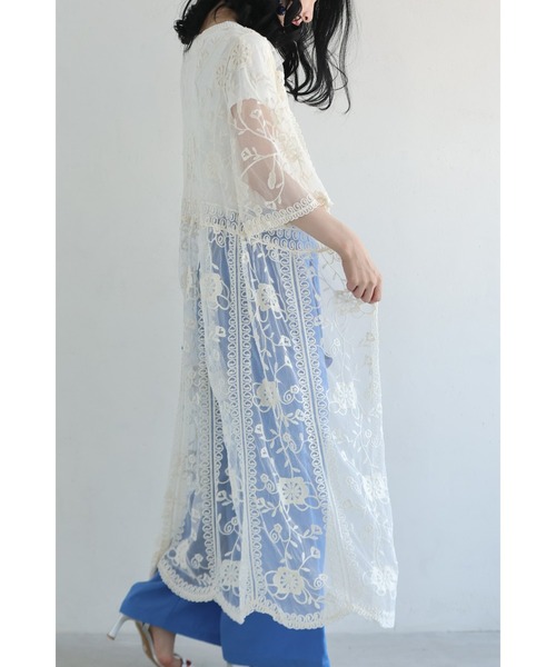 cawaii（カワイイ）の「二の腕までカバーする蔦花刺繍ベールカーディガン（カーディガン/ボレロ・レディース・ベージュ・FREE）」の19枚目の写真