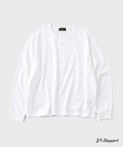 JOURNAL STANDARD J.S HOMESTEAD（ジャーナルスタンダードホームステッド）の「J.S.Homestead / コット ネップ ヘンリーネックロンT（Tシャツ/カットソー・メンズ・ブラック系その他/アイボリー/ホワイト・MEDIUM/LARGE）」の2枚目の写真