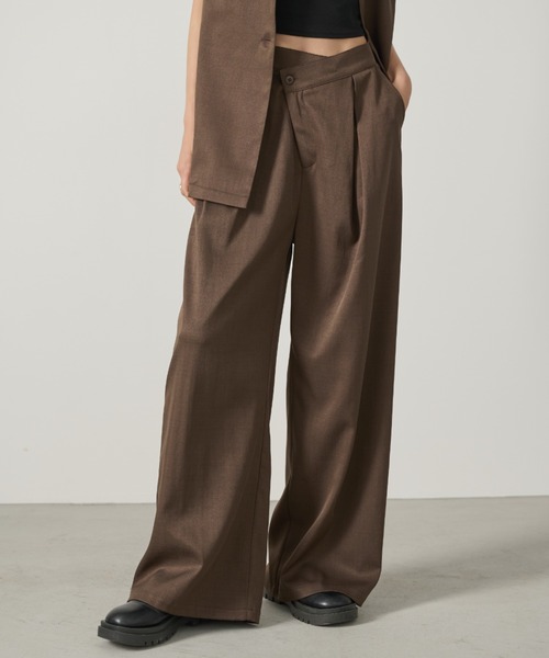 AIC.(エーアイシー)の「アシンメトリータックワイドパンツ(スラックス・レディース・ピンク/ブラウン/ブラック・SMALL/MEDIUM)」の19枚目の写真
