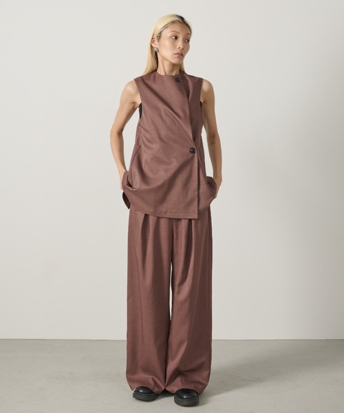 AIC.（エーアイシー）の「アシンメトリータックワイドパンツ（スラックス・レディース・ピンク/ブラウン/ブラック・SMALL/MEDIUM）」の18枚目の写真