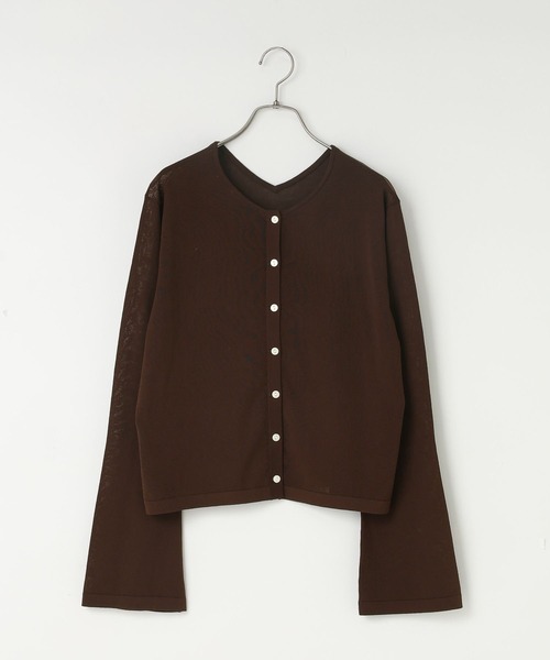 LOWRYS FARM（ローリーズファーム）の「シアー２ＷＡＹカーディガン  587840（カーディガン/ボレロ・レディース・ブラック/ブラウン/ブルー/アイボリー・FREE）」の3枚目の写真