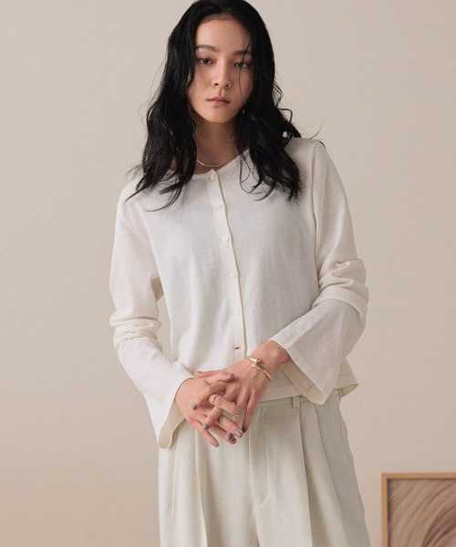 LOWRYS FARM（ローリーズファーム）の「シアー２ＷＡＹカーディガン  587840（カーディガン/ボレロ・レディース・ブラック/ブラウン/ブルー/アイボリー・FREE）」の2枚目の写真