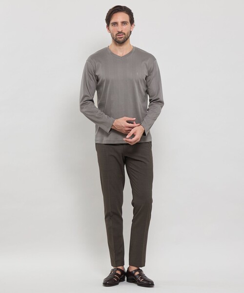 MACKINTOSH LONDON（マッキントッシュ ロンドン）の「針抜きVネックロングスリーブTシャツ（Tシャツ/カットソー・メンズ・ネイビー/グレー系その他・XL/L/M）」の7枚目の写真