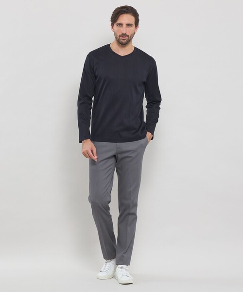 MACKINTOSH LONDON（マッキントッシュ ロンドン）の「針抜きVネックロングスリーブTシャツ（Tシャツ/カットソー・メンズ・ネイビー/グレー系その他・XL/L/M）」の8枚目の写真