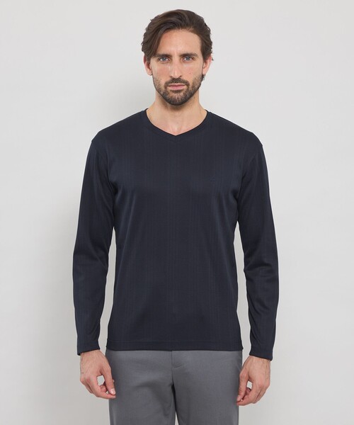 MACKINTOSH LONDON（マッキントッシュ ロンドン）の「針抜きVネックロングスリーブTシャツ（Tシャツ/カットソー・メンズ・ネイビー/グレー系その他・XL/L/M）」の9枚目の写真