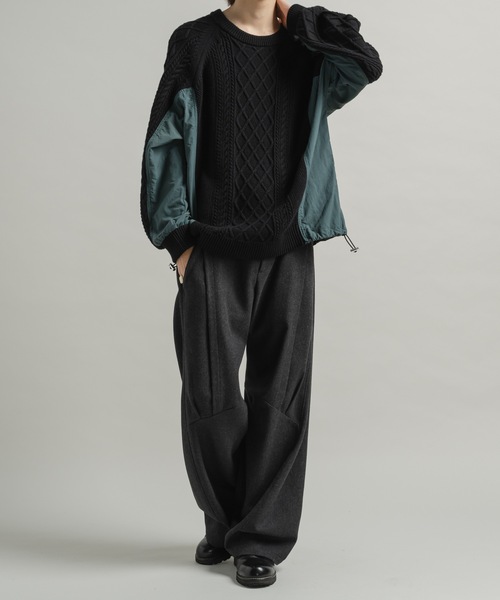 CASPER JOHN（キャスパージョン）の「Docking fisherman knit/ドッキングフィッシャーマンニット（ニット/セーター・メンズ・ブルー/ブラック・LARGE/MEDIUM/SMALL/X-SMALL）」の17枚目の写真