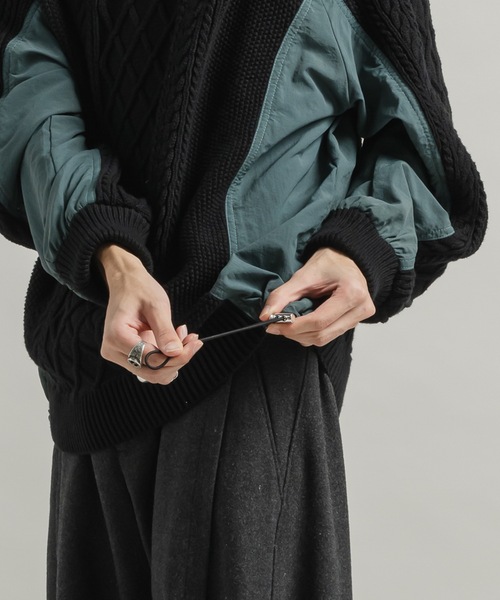 CASPER JOHN（キャスパージョン）の「Docking fisherman knit/ドッキングフィッシャーマンニット（ニット/セーター・メンズ・ブルー/ブラック・LARGE/MEDIUM/SMALL/X-SMALL）」の15枚目の写真