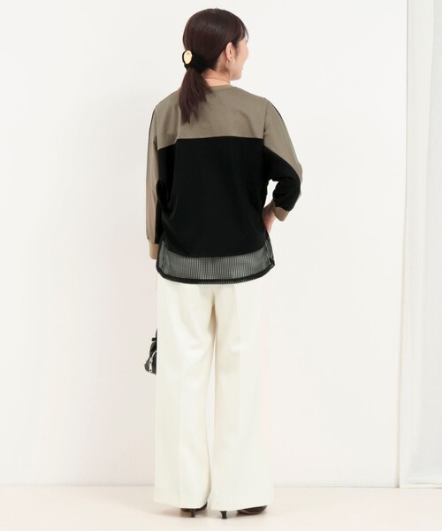 MICO COULIER（ミコクリエ）の「配色切替ドルマンプルオーバーカットソー（Tシャツ/カットソー・レディース・ブラック/ベージュ/カーキ・38）」の18枚目の写真