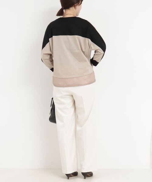 MICO COULIER（ミコクリエ）の「配色切替ドルマンプルオーバーカットソー（Tシャツ/カットソー・レディース・ブラック/ベージュ/カーキ・38）」の11枚目の写真