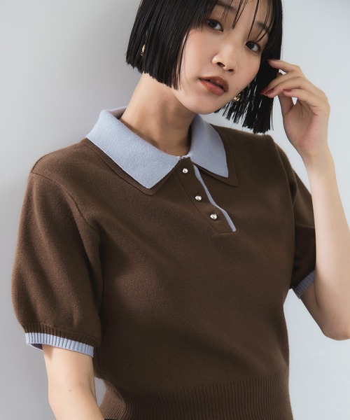 トップス polo japan ダブルカラーポロトップス（ポロシャツ）｜VIS（ビス）の