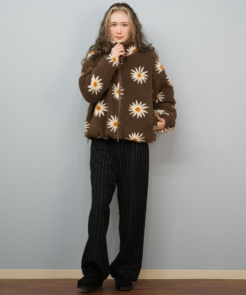 ROXY（ロキシー）の「ROXY/ロキシー ボアジャケット ショート丈  RJK254025（その他アウター・レディース・ライトブルー/アイボリー/ブラウン・M/L）」の6枚目の写真