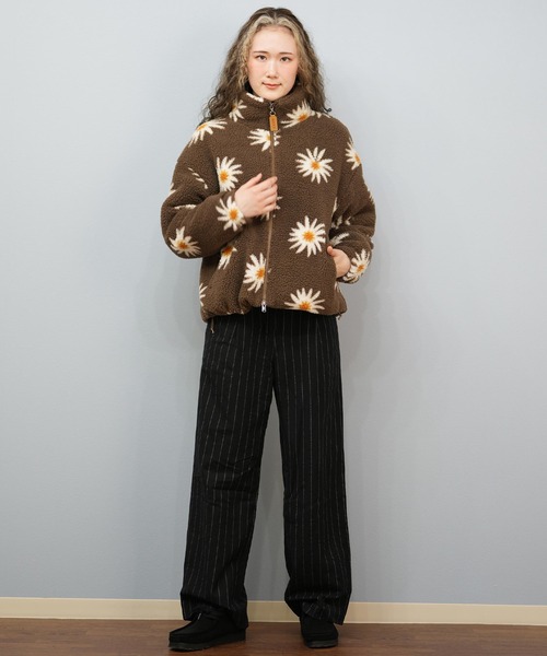 ROXY（ロキシー）の「ROXY/ロキシー ボアジャケット ショート丈  RJK254025（その他アウター・レディース・ライトブルー/アイボリー/ブラウン・M/L）」の8枚目の写真