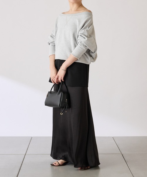 COLLAGE GALLARDAGALANTE（コラージュガリャルダガランテ）の「レイヤードサテンスカート/gemeilコラボ（スカート・レディース・ブラウン/ブラック・FREE）」の8枚目の写真